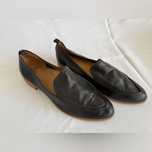 Susina Black Leather Women’s Slip-On Loafers